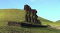 Easter Island Anakena Ahu Nau Nau Hats Follow Tinted Slope 5a