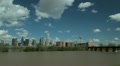 Dallas Skyline Pan From Trinity River To Margaret Hunt Hill Bridge
