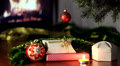 Christmas Tree, Fireplace, Candles And Gifts