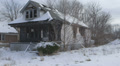 Driving Shot Abandoned House Blight Detroit Ghetto Burned Homeless Crack House