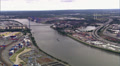 Hamburg Aerial Shot Of Köhlbrand Bridge, Hamburg