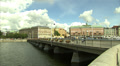 Back And Forth Pan Of Stockholm's Historic Town Centre
