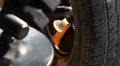 Detail Of Mechanic Hands With Tool, Repair Tyre Of Car