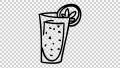 Healthy Juice Fitness Drink Hand Drawn Illustration Animation Sketch Transparent