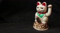 Lucky Asian Waving Cat - Lucky Cat On Right, Dolly Left And Back Again