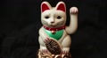 Lucky Asian Waving Cat - 60fps Slomo Dolly Out In An Arc And Rerturn
