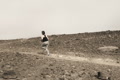 Woman Jogging On Desert, Slow Motion Shot At 240fps Ntsc