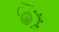 Toon Turbocharger Isolated On Green Background