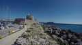 Fort In Rhodes City Port, Dodecanese, Greece. 4k