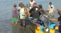 Bali Jimbaran Fish Market Unloading Mackerel From Boat