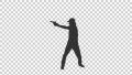 Silhouette Of A Young Male With A Gun Walking & Shooting, Full Hd