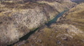 Aerial View Descending Camera To Cliff In Duero River, Spain