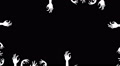 Hd Animation Of Multiple White Zombie Hands Framing A Black Background.