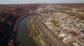 Aerial Shot Pulling Back From Beaver Falls, Pa And New Brighton, Pa