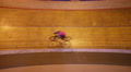 4k Overhead View Of Competitive Cyclists Racing On Track In Velodrome