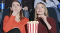 Teens Are Chewed Popcorn With Soda And Enjoy Movies