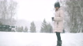 Young Woman During Heavy Snowfall 4k Uhd (3840x2160)
