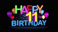 Happy 11th Birthday Title Seamless Looping Animation