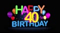 Happy 40th Birthday Title Seamless Looping Animation
