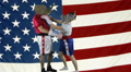 Political Parties Choking Against American Flag