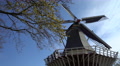 Century Old Windmill At Keukenhof Gardens, Lisse, Netherlands, 4k, Clip #1