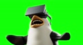 Cartoon Funny Animated Penguin Wearing Glasses Virtual Reality