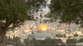 Jerusalem's Dome Of The Rock Framed By Olive Trees