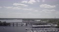 Aerial Flyover Of Marina And Bridge