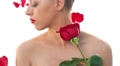 Nude Girl And Red Rose