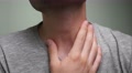 4k Throat Pain Closeup Man