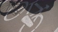 From The Top Shot Of Bike Path And Bike Shadow.