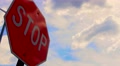 Stop Sign With Fast Moving Clouds