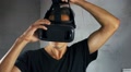Shot Of Man Getting Experience In Using Vr-Headset.