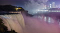 Niagara Falls At Night With City Lights