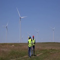 Environmental Field Wind Turbine Presentation Technician Men Cooperation Walking