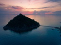 4k Drone; Flying Over Koh Nang Yuan At Sunset, Thailand