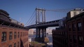 Flying Towards Manhattan Bridge In Dumbo Brooklyn