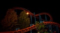 Goliath Rollercoaster At Night