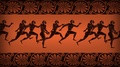 Greek Crowd Runners. Animated Ancient Olympic Games