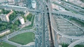 Moscow, Russia - May, 22, 2017. Aerial Time Lapse Tilt Shot Of Heavy Traffic Jam