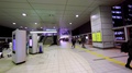 Walking Along The Corridor Of Subway And View Of Night City Road. Tokyo, Japan