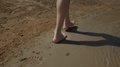 Feet Woman Girl Walking On The Beach
