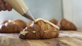 Chef Decorates Croissants With Using Cooking Bag