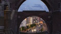 Timelapse View Through An Archway Of The Swedish City Of Helsingborg. 4k, 30p