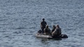 4k Masked Patrol Military Man In Protection Mission On Sea Water Combat Training