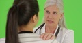 A Doctor Gives Medical Information To Her Patient On Green Screen