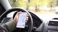Smartphone With Google Maps Gps Navigation For Direction, Location. Man Drive