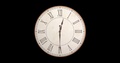 Victorian Clock, Ivory Background, Brass Details, Lit From Right, Loop Animation