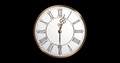 Victorian Clock, White Background, Brass Details, Lit From Right, Loop Animation