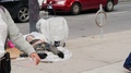 Toronto, Ontario, Canada, October 2017: The Homeless Man Lies On The Sidewalk